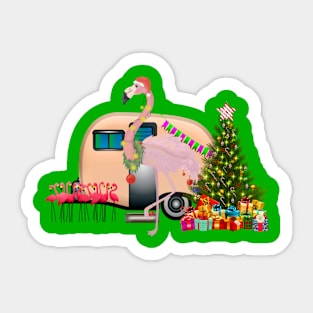 christmas santa claus flamingo Sticker